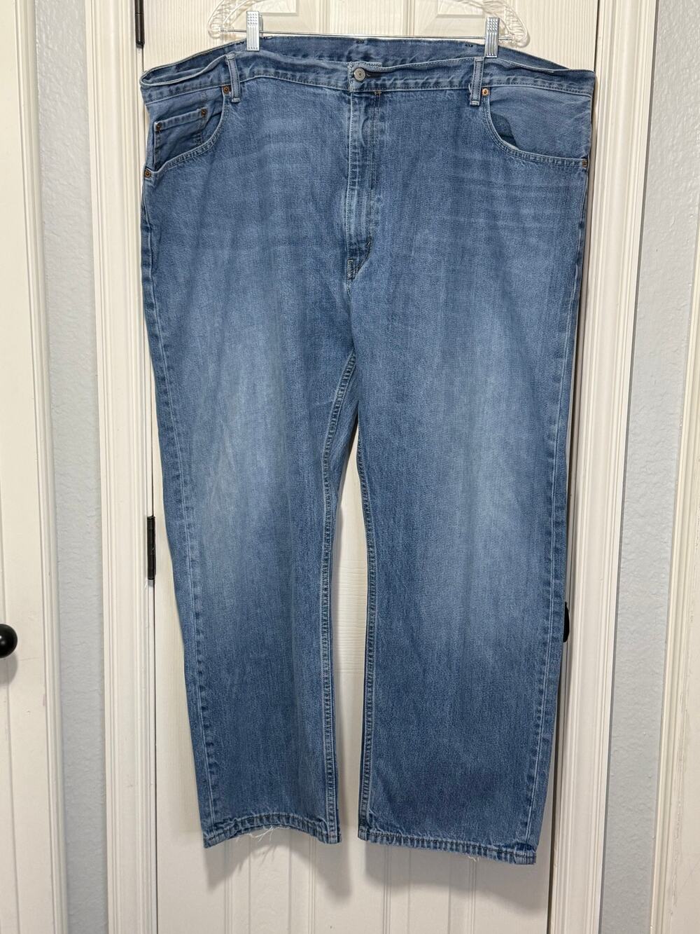Vintage Levi's 559 Jeans 48x30 Red Blank Tab Plus Size Light Wash Denim